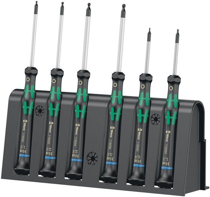 WERA Elektronikerschraubendrehersatz 2052/6 Rack