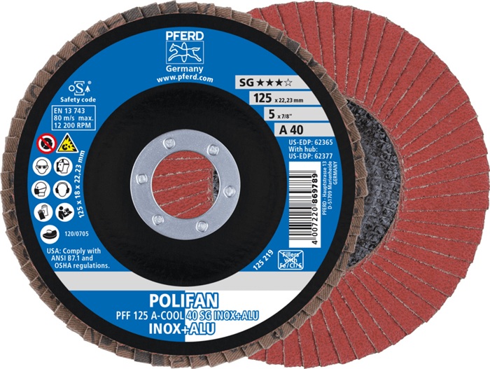 PFERD TOOLS Fächerscheibe POLIFAN A-COOL SG INOX+ALU
