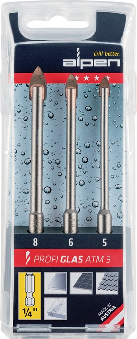 ALPEN Glasbohrer-Satz Profi Glas ATM3
