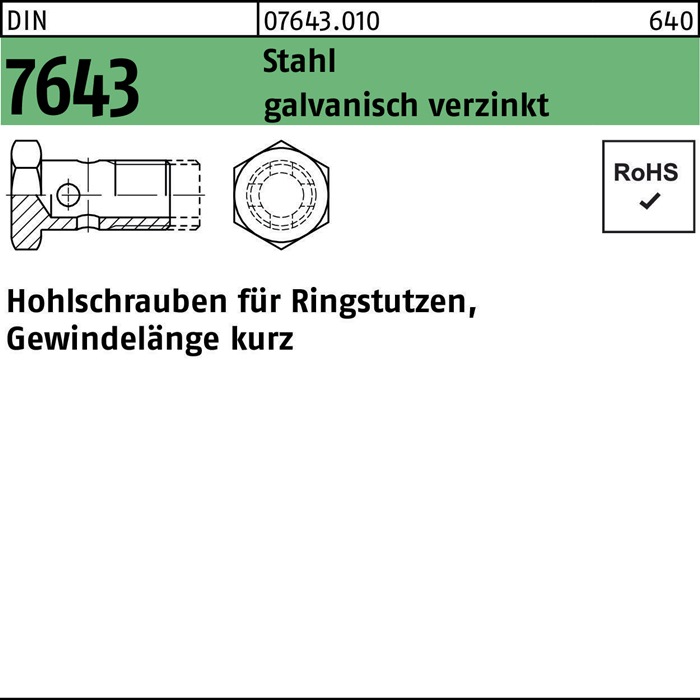 Hohlschraube DIN 7643