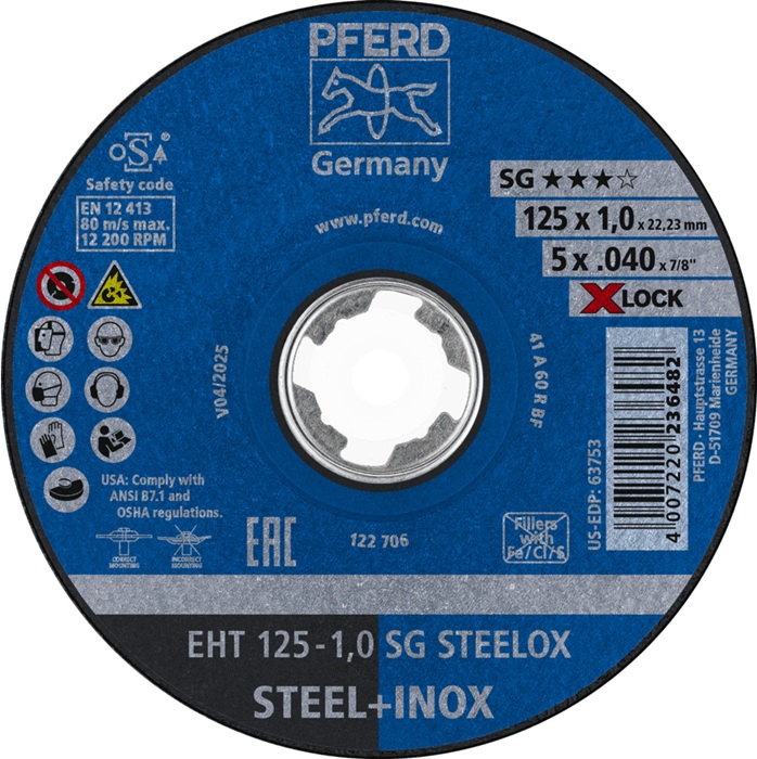 [8000491821] PFERD TOOLS Trennscheibe X-LOCK SG STEELOX