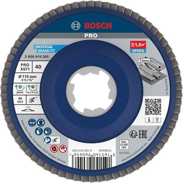 [8000500182] BOSCH Fächerschleifscheibe PRO X571 (115 mm, 40)