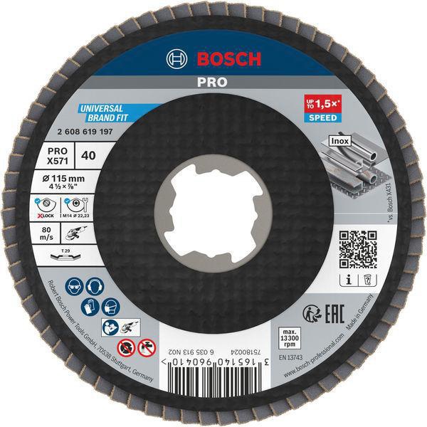 [8000500190] BOSCH Fächerschleifscheibe PRO X571 (115 mm, 40)