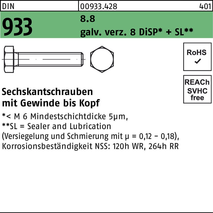 Sechskantschraube DIN 933 VG