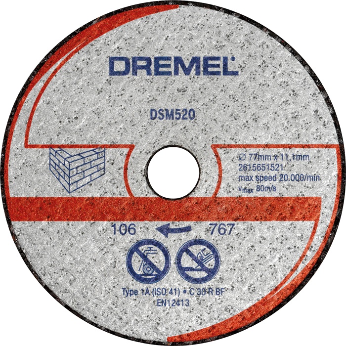 [8000793915] BOSCH Mauerwerk-Trennscheibe DREMEL® DSM520 (Stein, Ziegelstein, Stein, Gipskarton, Trockenbauwand)