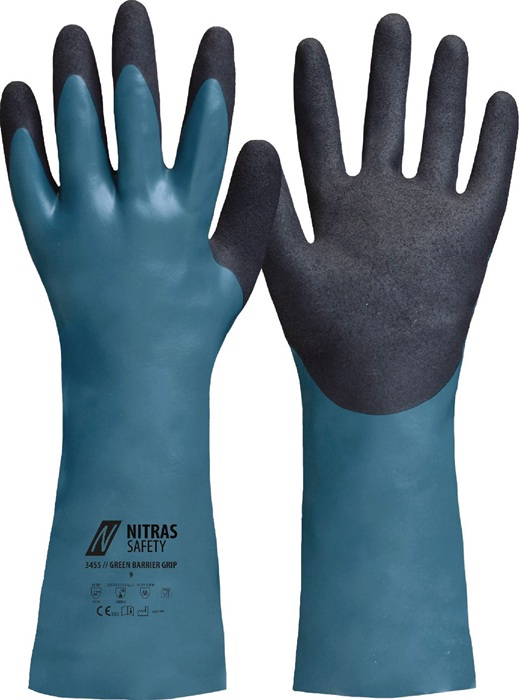 NITRAS SAFETY Chemiehandschuhe Green Barrier Grip