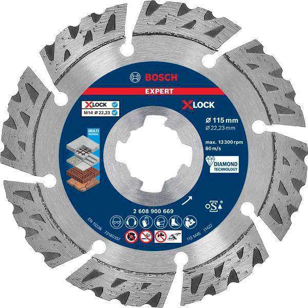 BOSCH Diamanttrennscheibe EXPERT MultiMaterial X-LOCK