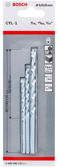 BOSCH Steinbohrer-Set CYL-1