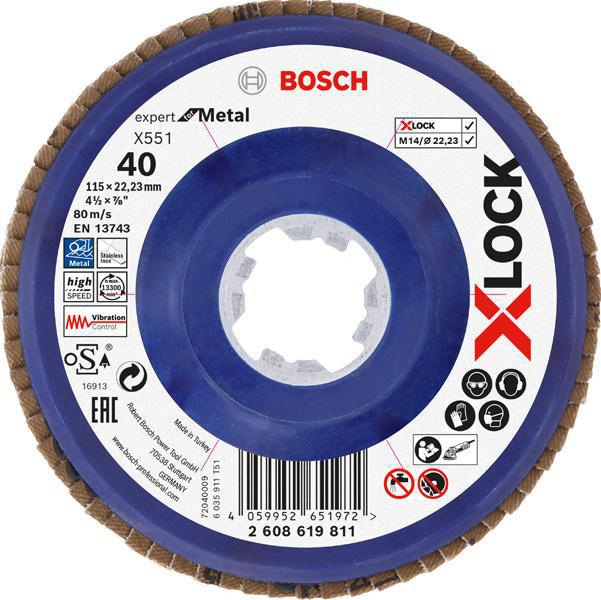 BOSCH Fächerschleifscheibe X551 Expert for Metal