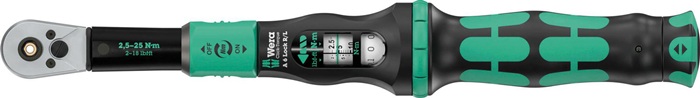 [05075694001] WERA Drehmomentschlüssel Click-Torque Lock A 6 R/L (299 mm, Click-Torque Lock A 6 R/L, 1/4 ″, 2,5-25 Nm, 0,1 Nm)
