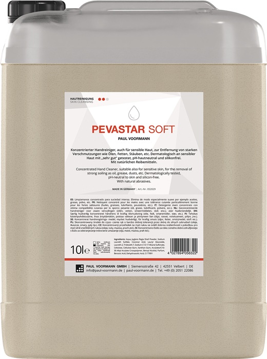 [9000473279] PAUL VOORMANN Handreinigung PEVASTAR SOFT (Kanister, 10 l)