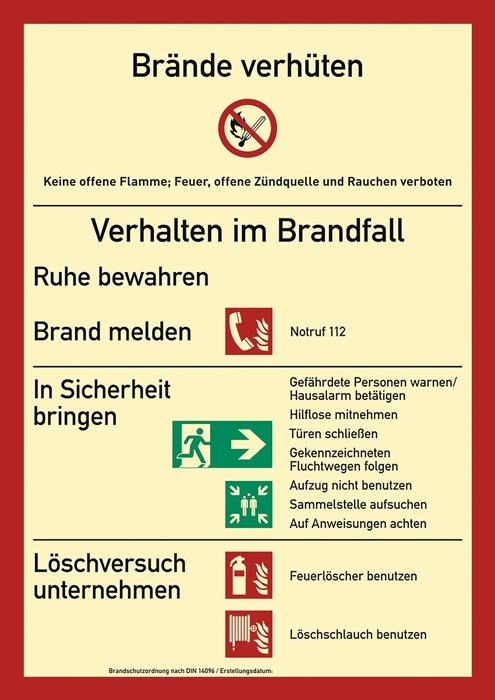 Brandschutzzeichen DIN EN ISO 7010