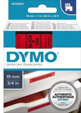 DYMO Schriftbandkassette DYMO® D1 19 mm x 7 m (B x L) rot schwarz