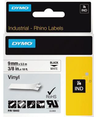 [9199100197] DYMO Schriftbandkassette DYMO® IND 9 mm x 5,5 m (B x L) weiß