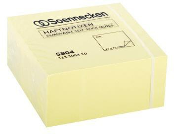 SOENNECKEN Haftnotizwürfel Soennecken 75 x 75 mm (B x H) gelb 400