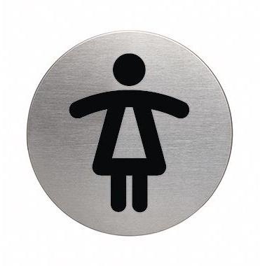 [9199102950] DURABLE Piktogramm Türschild DURABLE PICTO 83mm Edelstahl gebürstet (WC Damen)
