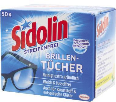 SIDOLIN Brillenputztuch Sidolin 100 % Vlies getränkt weiß 50