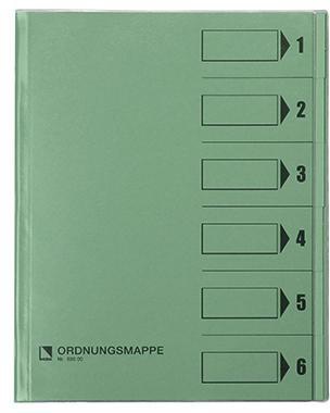 [9199106418] BENE Ordnungsmappe Bene DIN A4 250g/m² Farbe: grün 6 Fächer (grün)