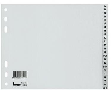 BENE A-Z Register Bene DIN A4 Polypropylen grau 24