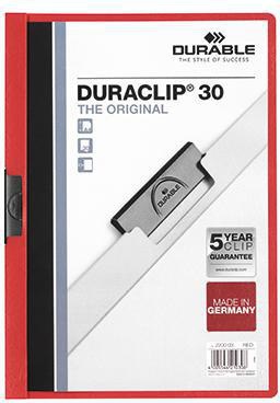 DURABLE Klemmmappe DURABLE DURACLIP® 30 DIN A4 Hartfolie
