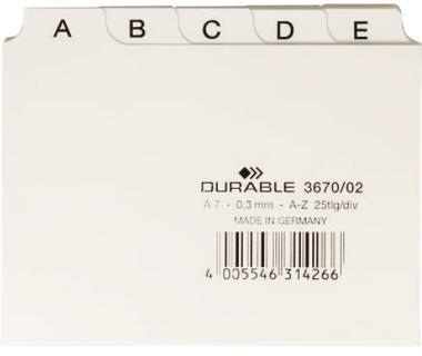 DURABLE Leitkarte DURABLE DIN A7 quer A-Z Polypropylen