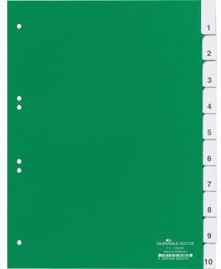 [9199106640] DURABLE Ordnerregister DURABLE DIN A4 blanko Kunststoff grün 5 (10 Registerblätter)