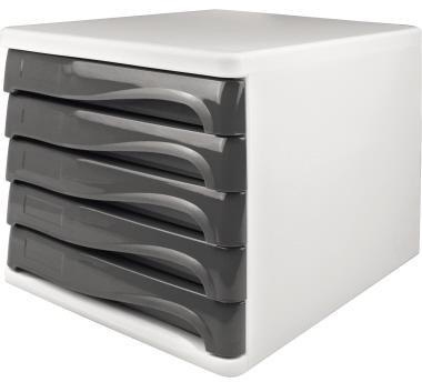 HELIT Schubladenbox helit the wave 5 Schubladen DIN A4 DIN