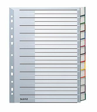 LEITZ Ordnerregister Leitz DIN A5 blanko Polypropylen grau 12