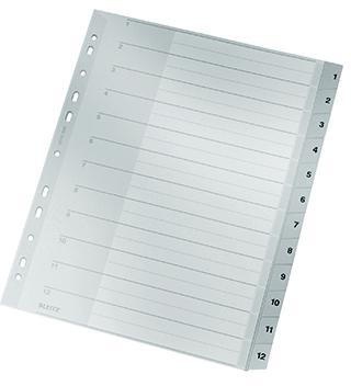 LEITZ Zahlenregister Leitz DIN A4 Überbreite 250g/m² 1-12