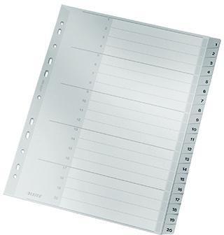 LEITZ Zahlenregister Leitz DIN A4 Überbreite 250g/m² 1-20