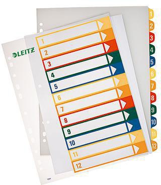 [9199108225] LEITZ Zahlenregister Leitz DIN A4 Überbreite 1-10 (1-12)