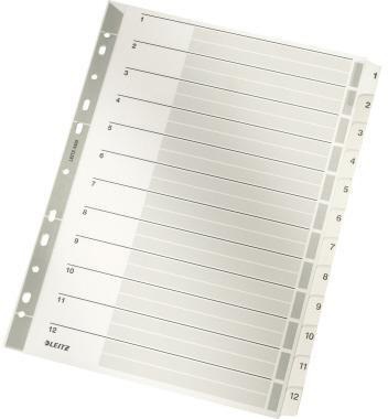 LEITZ Zahlenregister Leitz DIN A4 160g/m² 1-5 Karton grau