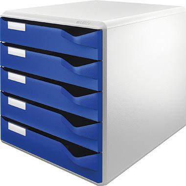 [9199108283] LEITZ Schubladenbox Leitz 5 Schubladen DIN A4 Überbreite (blau)