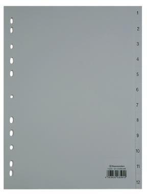 SOENNECKEN Zahlenregister Soennecken DIN A4 1-10 Polypropylen grau