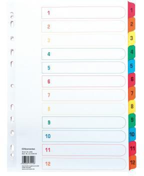 SOENNECKEN Zahlenregister Soennecken DIN A4 170g/m² 1-12 Karton