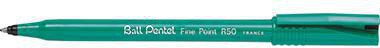 [9199111382] PENTEL Tintenroller Pentel Ball Pentel® R50 0,4mm rot (schwarz, schwarz)