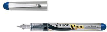 PILOT Füllfederhalter PILOT V-Pen silver M 0,5mm blau
