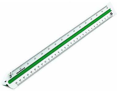 [9199134445] RUMOLD Dreikantmaßstab RUMOLD 150 30cm Ingenieur DIN: 1:2,5 1:5 (Architekt 1: 1:20, 1:25, 1:50, 1:75, 1:100, 1:125)