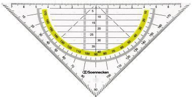 SOENNECKEN Geometriedreieck Soennecken 16cm mit farbig hinterlegten