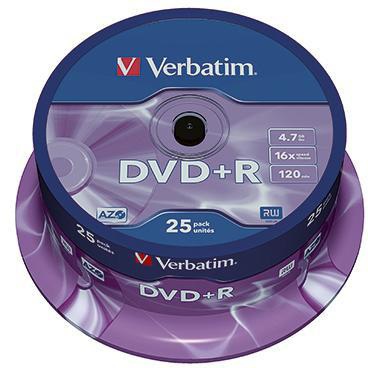 VERBATIM DVD+R Verbatim 120min 4,7Gbyte 16x 25