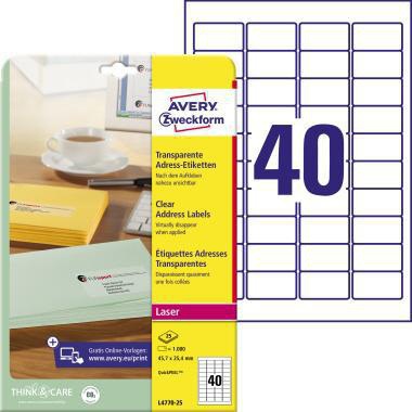 AVERY ZWECKFORM Adressetikett Avery Zweckform QuickPEELT 45,7 x 25,4