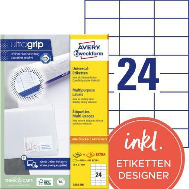 AVERY ZWECKFORM Universaletikett Avery Zweckform ultragrip 70 x 37 mm (B