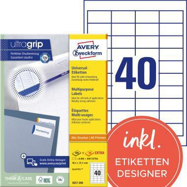AVERY ZWECKFORM Universaletikett Avery Zweckform ultragrip 48,5 x 25,4 mm