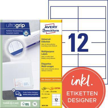 AVERY ZWECKFORM Universaletikett Avery Zweckform ultragrip 97 x 42,3 mm