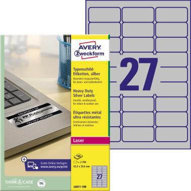 [9199114608] AVERY ZWECKFORM Typenschildetikett Avery Zweckform 63,5 x 29,6 mm (B x H)