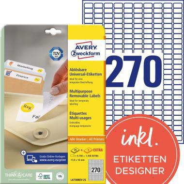 [9199114610] AVERY ZWECKFORM Universaletikett Avery Zweckform 17,8 x 10 mm (B x H)