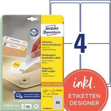 [9199114612] AVERY ZWECKFORM Universaletikett Avery Zweckform 35,6 x 16,9 mm (B x H)