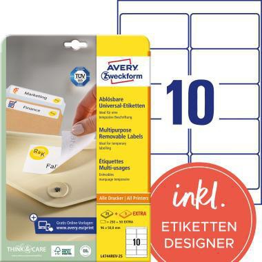 [9199114619] AVERY ZWECKFORM Universaletikett Avery Zweckform 96 x 50,8 mm (B x H)