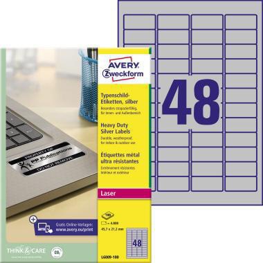 [9199114626] AVERY ZWECKFORM Typenschildetikett Avery Zweckform 45,7 x 21,2 mm (B x H)