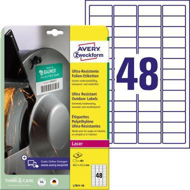 [9199114642] AVERY ZWECKFORM Folienetikett Avery Zweckform 45,7 x 21,2 mm (B x H)